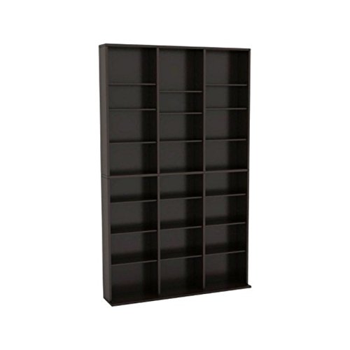 Pemberly Row 72" Triple Slim Multimedia Storage Rack in Espresso - Thumbnail 2