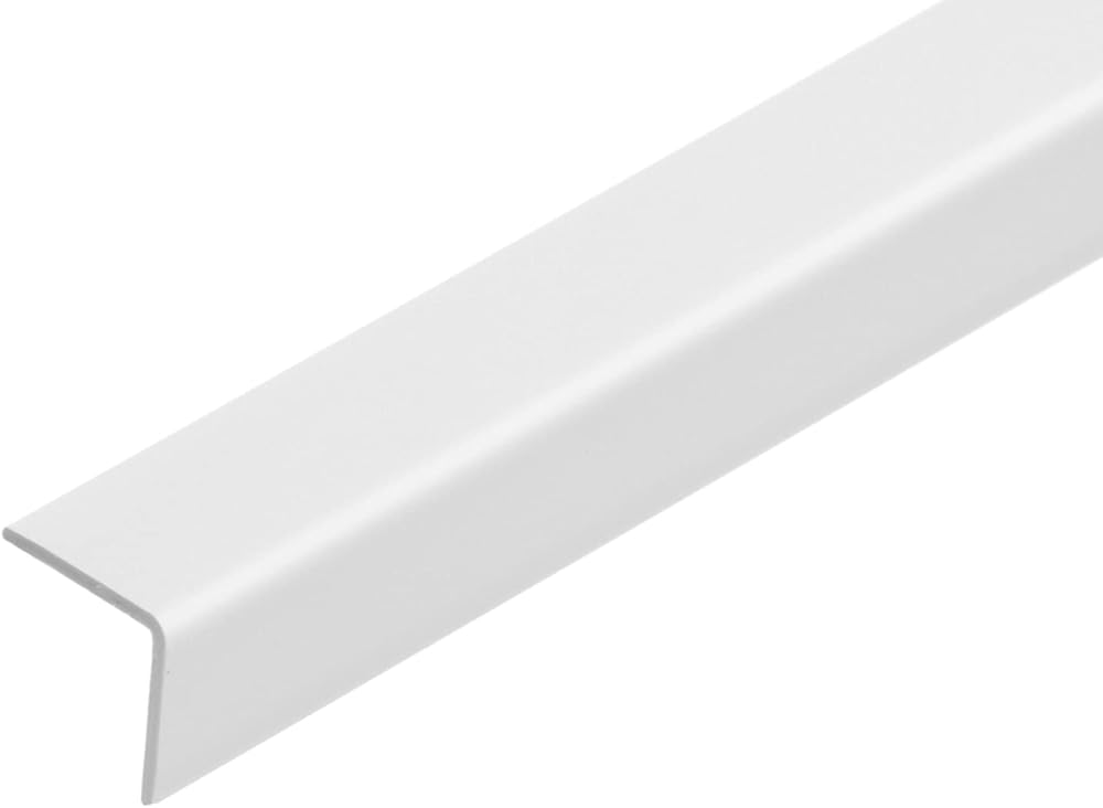 Cezar White PVC Corner 90 Degree 1M Wall Edge Protector 20x20mm