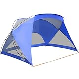 ALPHA CAMP 3 Person Sports/Beach Shelter Easy Up Sun Shade - 9’ x 6’ Blue