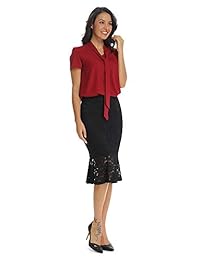 Falda de encaje para dama, con cintura elástica, estilo casual, diseño de sirena