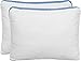 Utopia Bedding Gusseted Quilted Pillow (2-Pack) Premium Quality Bed Pillows - Blue Gusset - King - 18 x 36 Inches
