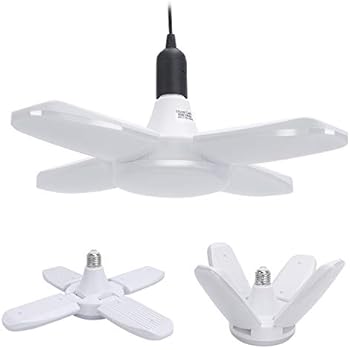 LED Garage Lights, 1PACK 6000Lumens Adjustable Trilights Garage Ceiling Light,60W LED Garage Ceiling Light, CRI 80, 6000k Nature Light for Garage, Barn, Workshop,Warehouse (1 Pack)