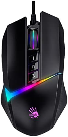 Bloody W60 Active Gaming Mouse: Sensore 10K CPI, 5 Effetti RGB, LOD Regolabile, Risposta 1ms. Ergonomico E Preciso Per FPS E CS:GO.