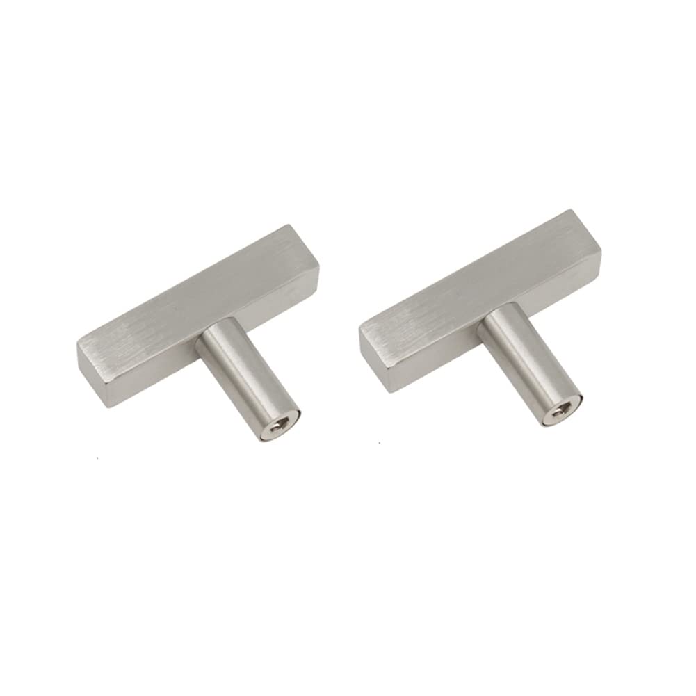 CONPHERON 2 Pcs Stainless Steel T Bar Pulls Kitchen Cabinet Door Drawer Hardware Furniture Handle Knob Square Tube Cupboard Pull Handles Single Hole