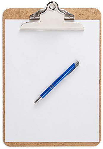 Clipboard (Pack of 5) Standard Clip Hardboard | for Classroom,Clerical Work & Office use (Letter Size 9'' x 12.5'')