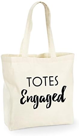 Totes Engaged Lightweight Novelty Shopping Bag - Bridal Shower/Hen/Bride/Wedding/Engagement Tote Shopper (Natural)