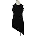 Sunbona Women's Sexy Long Sleeveless Irregular Cotton Casual Tunic Tank Top Blouse Shirt T-Shirt Black (XL)