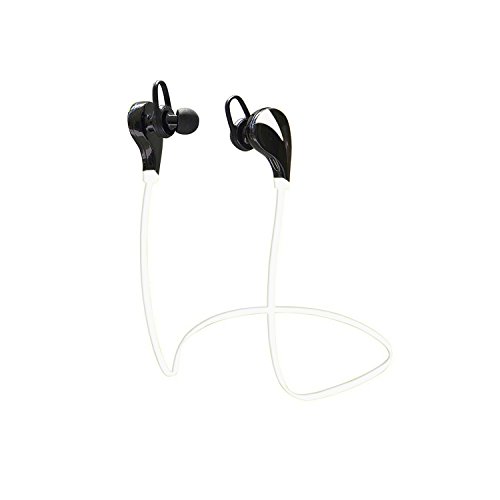 Bluetooth 4.0 Headset Stereo Earphones Wireless Earset Earbuds Sweatproof Sports Running Headphones with Microphone For Andorid IOS Mobile Phones 3D music experience Smart Voice Control (white)