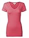 Luna Flower Women's Basic Cotton Slim Short Sleeve Deep V-neck T-Shirt Tops