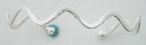 Elegant Single Strand Wave Design Sterling Silver Cuff Bracelet