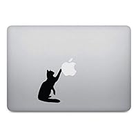 Black Cat Macbook Decal - Kitten Kitty Sticker Removable Vinyl Skin for Apple Macbook Pro Air Mac Laptop - G063K