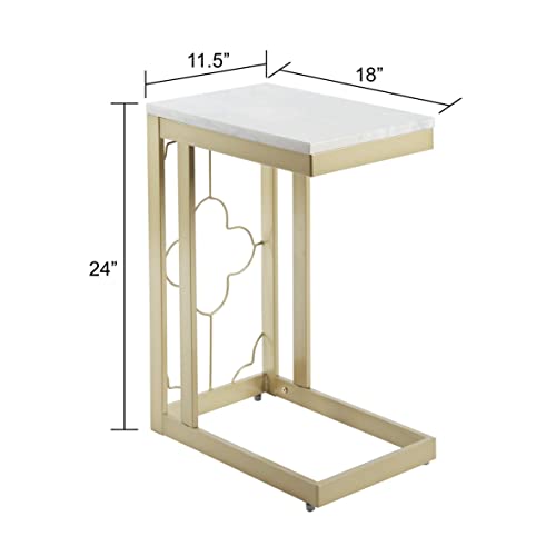 Silverwood Side Table, Gold and faux marble Pricepulse