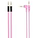Chromo Inc. 2x Pack 3.5mm Auxiliary Cable 1 Angled and 1 Flat Audio Music Aux - Pink