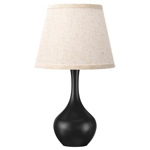 Touch Bedside Lamp for Bedroom, 3-Way Dimmable Farmhouse Table Light with Fabric Shade, Nightstand Light for Kids Room Reading, Home Office