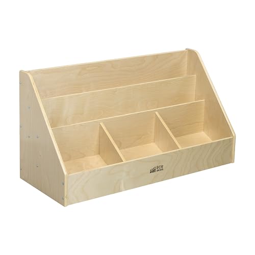 ECR4Kids 5-Compartment Easy to Reach Book Display, Classroom Storage, Natural