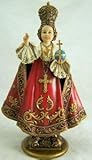 Roman Infant Of Prague With Cross Royal Red Robes 2 x 6 Inch Resin Stone Tabletop Figurine 