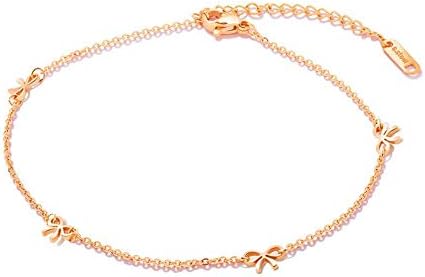 YOYOMA Ankle Bracelet Women,Charm Anklets Bracelet Girls Rose Gold Stainless Steel Friendship Foot Bracelet