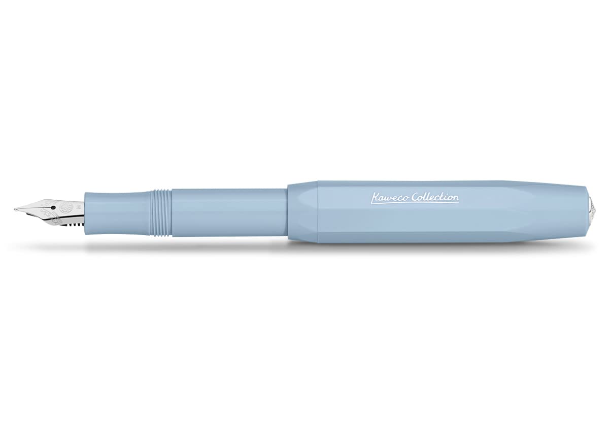 Kaweco COLLECTION fountain pen Mellow Blue I Premium fountain pen for ink cartridges with steel nib I Sport fountain pen 13 cm I Nib: F (Fine)