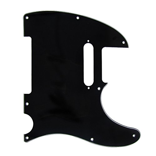 IKN 3Ply Tele Guitar Pickguard 8 Hole for Telecaster Style Guitar, Black, w/ Screws