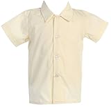 Lito Baby Boys Infant Toddler Ivory Short Sleeved Simple Dress Shirt - XL