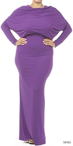PLUS MULTI WAY Reversible PLUNGING Convertible MAXI DRESS Off Shoulder Halter - Light Purple - 1XL