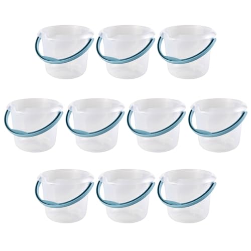 keeeper mika 10x Eimer mit integrierter Mess-Skala und ergonomischem Griff, 5 l, Natur-Transparent
