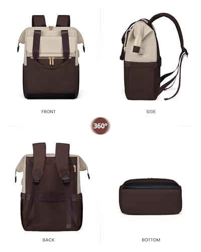 Laptop Backpack for Women, 15.6-Inch Work Bag, Waterproof Travel Backpack with Organizer, Fashionable Teacher & Nurse Bag, 2-Piece Set Vintage College Work Daypacks