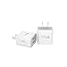Yuwiss Dual USB Travel Wall Charger Adapter Quick Charging Block Plug for iPhone 5 6 6s 7 Plus, Samsung Galaxy/ Edge, Nexus, HTC, LG, Kindle Fire (2 pack)