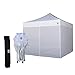 E-Z UP Event Shelter Canopy, Straight Leg 10' x 10' with 4 Walls and Rolling Storage Bag, White