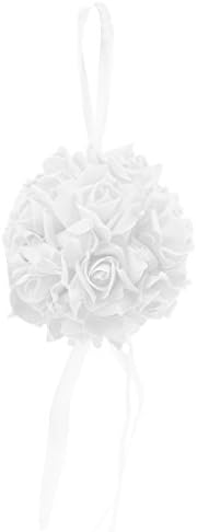 Arich Wedding Rose Foam Flowers Ball For Flower Kissing Balls Party Garden Home Decor (White)