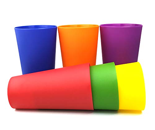 32-ounce Plastic Tumblers Large Drinking Glasses, Set of 12 Multicolor - Unbreakable, Dishwasher Safe, BPA Free - Thumbnail 2