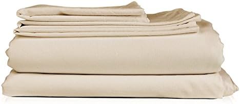 Chenille Linen Collections 600 Thread Count 100% Egyptian Cotton Ultra Soft 4 piece Sheet Set 15" Deep Pocket Premium Quality Bedding Set King Size Ivory Color