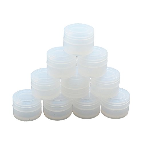 YHSWE 100Pcs 2ml Non-stick Silicone Oil Kitchen Concentrate Container Mini Round Multi Use Storage Jar Clear