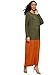 Verdusa Women's Color Block Long Sleeve Casual Loose Oversized Maxi Dress Green M