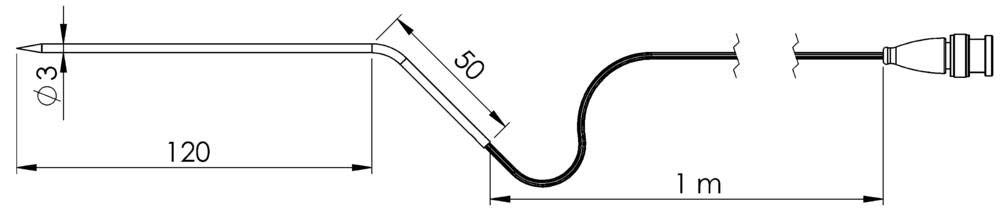 GHM Greisinger GF 3T-E3-B-BNC Barbecue Sensor up to max. 400 °C Black