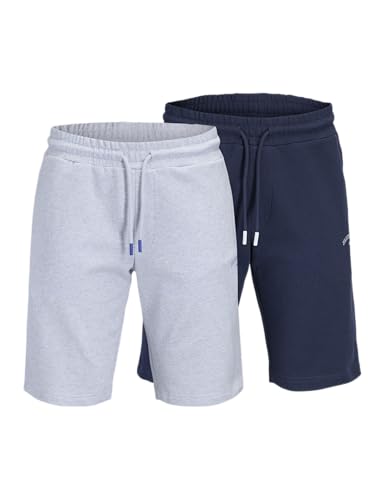 Jpstgordon College Sweat Shorts 2Pk MP, Melange White, L (Pack de 2) Hombres