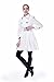 ForeMode Women Swing Double Breasted Wool Coat with Belt Buckle Spring Mid-Long Long Sleeve Lapel Dresses Outwear(White XXL)