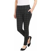 Dalia Women's Pull-On Ponte Pant with Built-in Tummy Control Panel