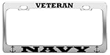 VETERAN NAVY UNITED STATES U.S. ARMY STEEL LICENSE PLATE FRAME TAG HOLDER