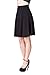 Simple Stretch A-line Flared Knee Length Skirt (M, Knee Black)
