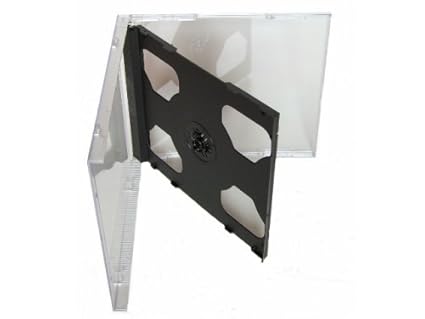 Tillmann Media CD-Leerhüllen Jewelcase für 2 CD/DVD, transparent, Smarttray schwarz, Kartoninhalt: 50 Stück, Preis inkl. MwSt