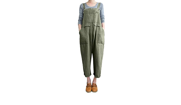women's loose cotton overalls