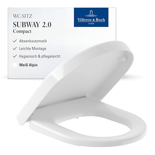Villeroy & Boch Subway 2.0 Compact WC-Sitz, D-Form – Weiß Alpin, glänzend