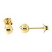 14k Yellow Gold Ball Stud Earrings, 4 Millimeters