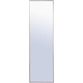 Elegant Decor Monet 60" x 18" Rectangle Metal Frame Mirror in Silver