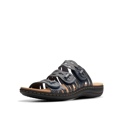 Clarks Collection Women's Laurieann Ruby Flat Sandal, Navy Leather, 6.5 Medium…