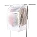 QEES Garment Bags for Storage, Translucent Waterproof Hanging Clothes Bag, Thicken PEVA Clothes Protector, Hanging Wardrobe Garment Storage Bag, Suit Bags,Closet Garment Bag YFZ48(45×20×21inch)