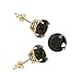 14K Yellow Gold Stud Earring Aprx .50 Carat Total Weight, 4mm Each Round Black Simulated Diamond Earring. Set on Prong Setting & Friction Style Post