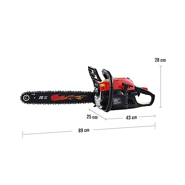 Orion Motor Tech Benzinkettensäge 52cc Kettensäge Motorsäge Benzin 52 cm Handkettensäge mit Handschutz für die… – Bild 3