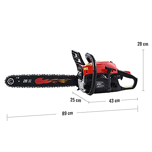 Orion Motor Tech Benzinkettensäge 52cc Kettensäge Motorsäge Benzin 52 cm Handkettensäge mit Handschutz für die… – Bild 3